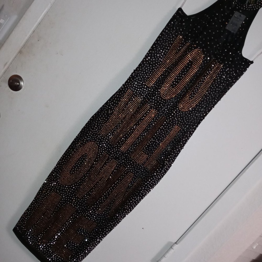 Rhinestone dress black - Now You Own Me
